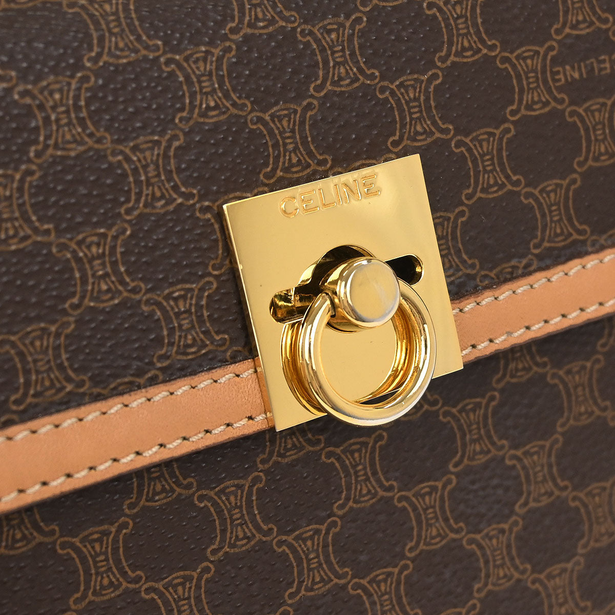 Celine Brown Macadam 2way Shoulder Handbag