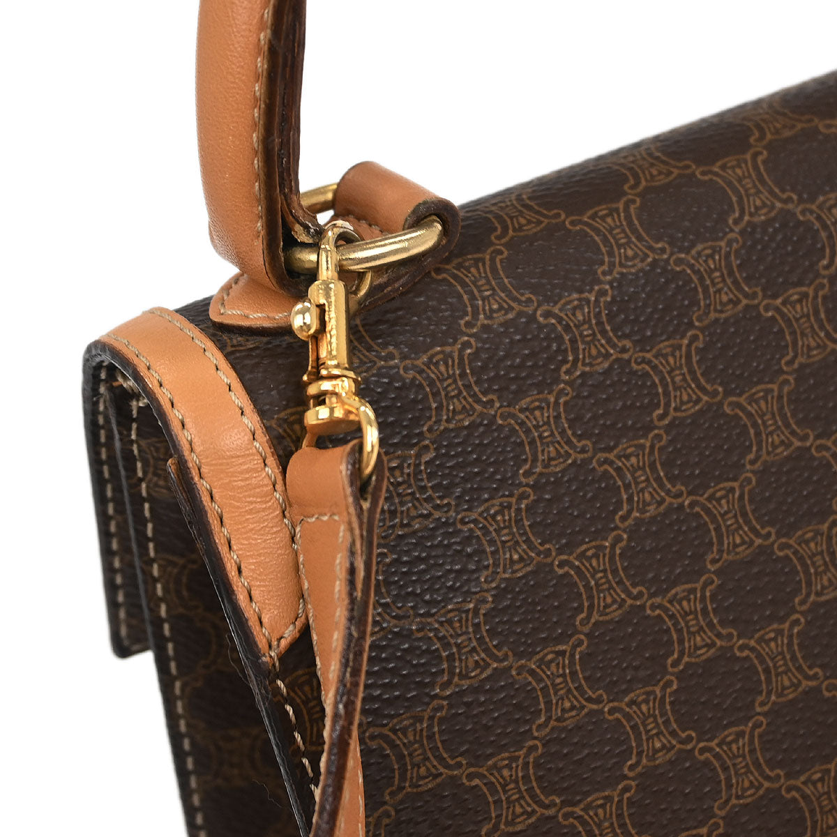 Celine Brown Macadam 2way Shoulder Handbag