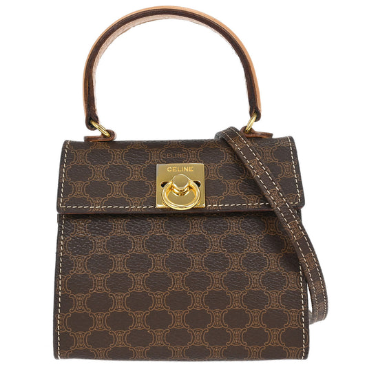 Celine Brown Macadam 2way Shoulder Handbag