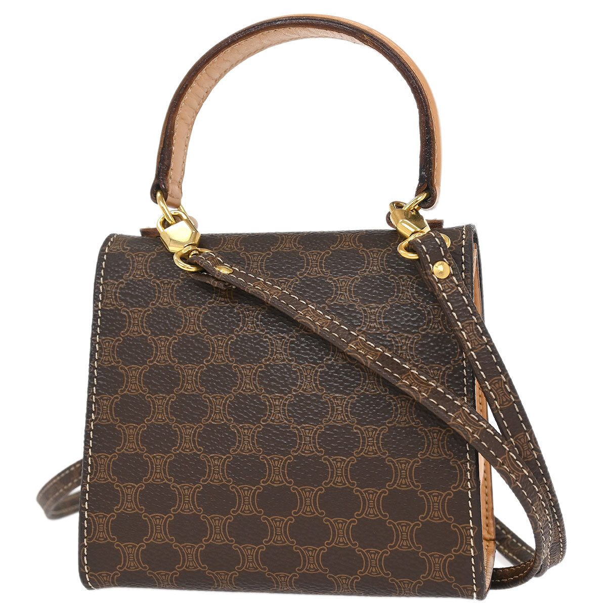 Celine Brown Macadam 2way Shoulder Handbag