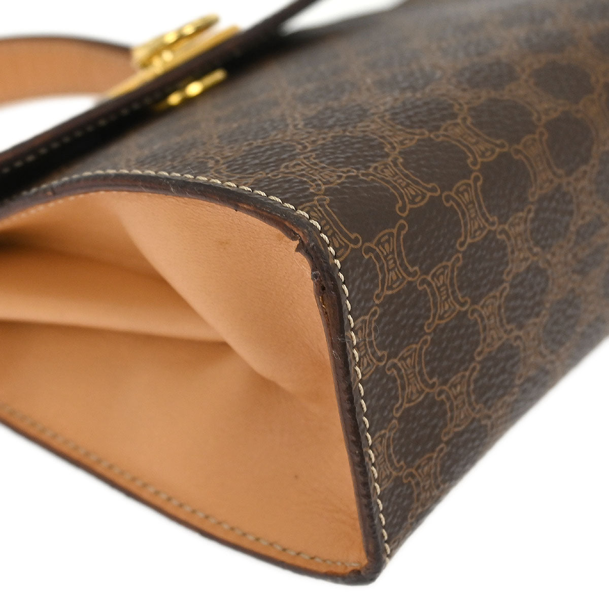 Celine Brown Macadam 2way Shoulder Handbag