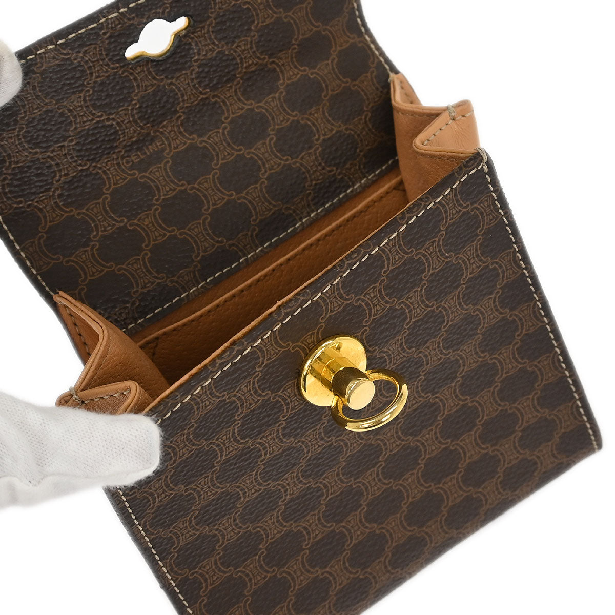 Celine Brown Macadam 2way Shoulder Handbag