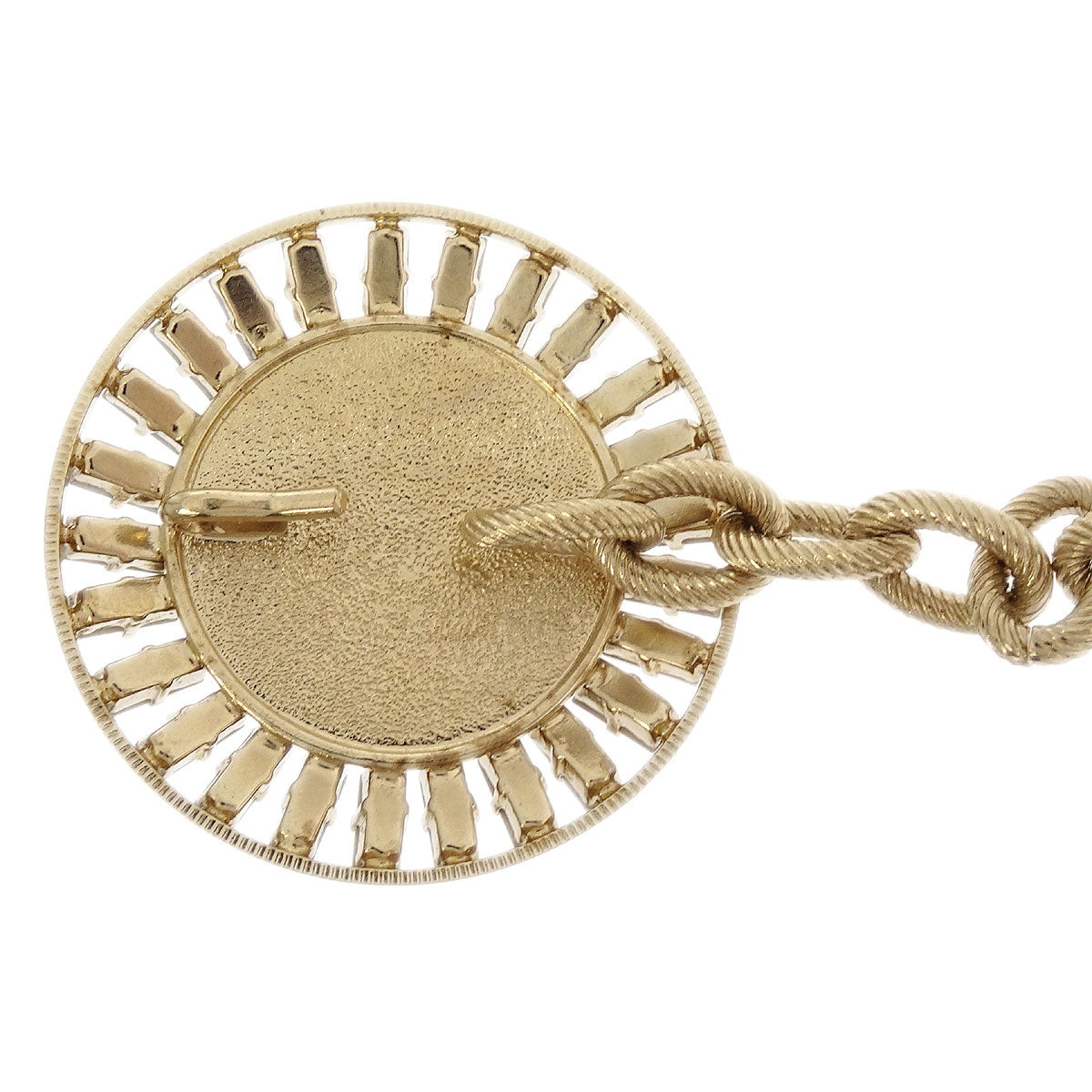 Chanel Chain Belt Gold Medallion Rhinestone Costume Pearl 07P Small Good