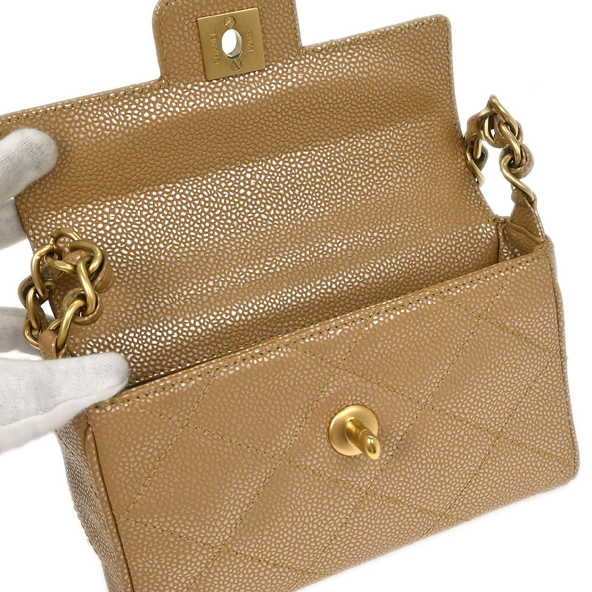 Chanel Beige Caviar Handbag