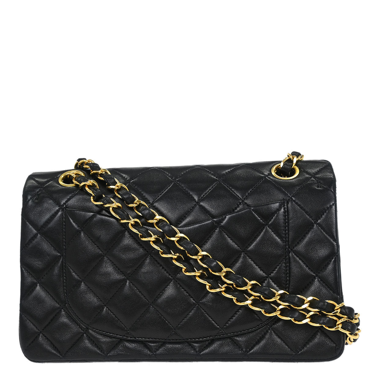 Chanel Black Lambskin Small Classic Double Flap Shoulder Bag