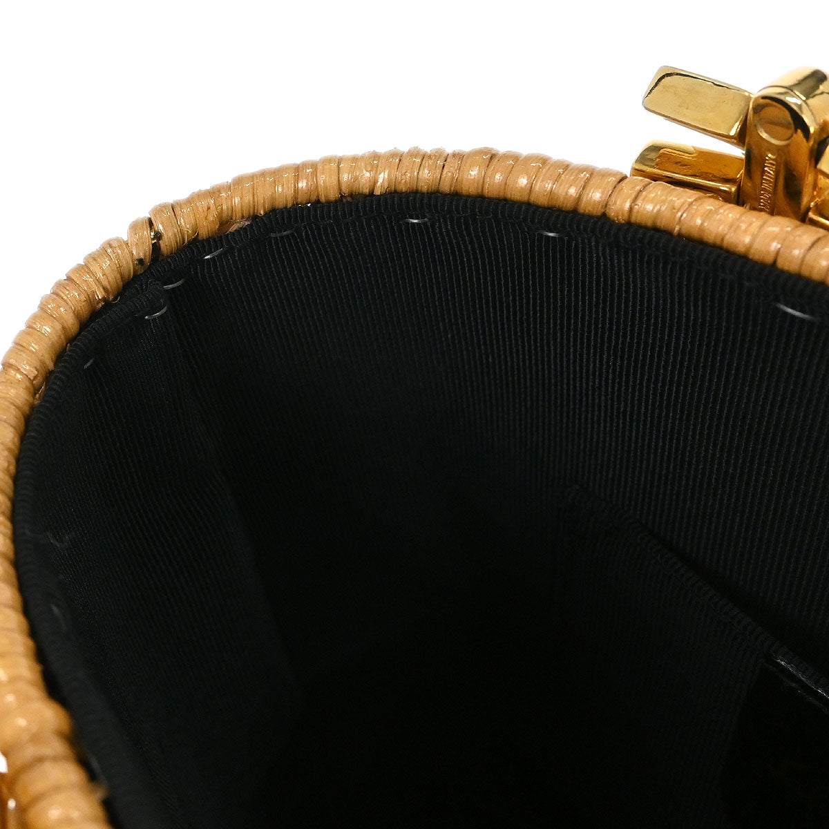 Salvatore Ferragamo Beige Rattan Gancini Basket Handbag