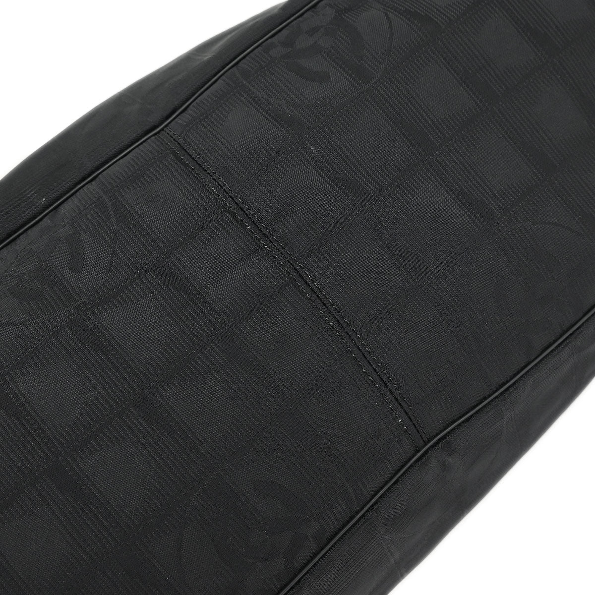 Chanel Black Jacquard Nylon Travel Line Tote Handbag