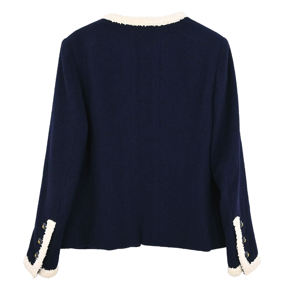 Chanel Collarless Jacket Navy