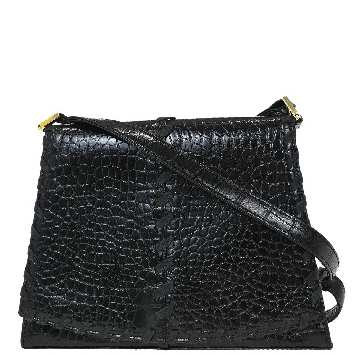 Yves Saint Laurent * Black Leather Shoulder Bag