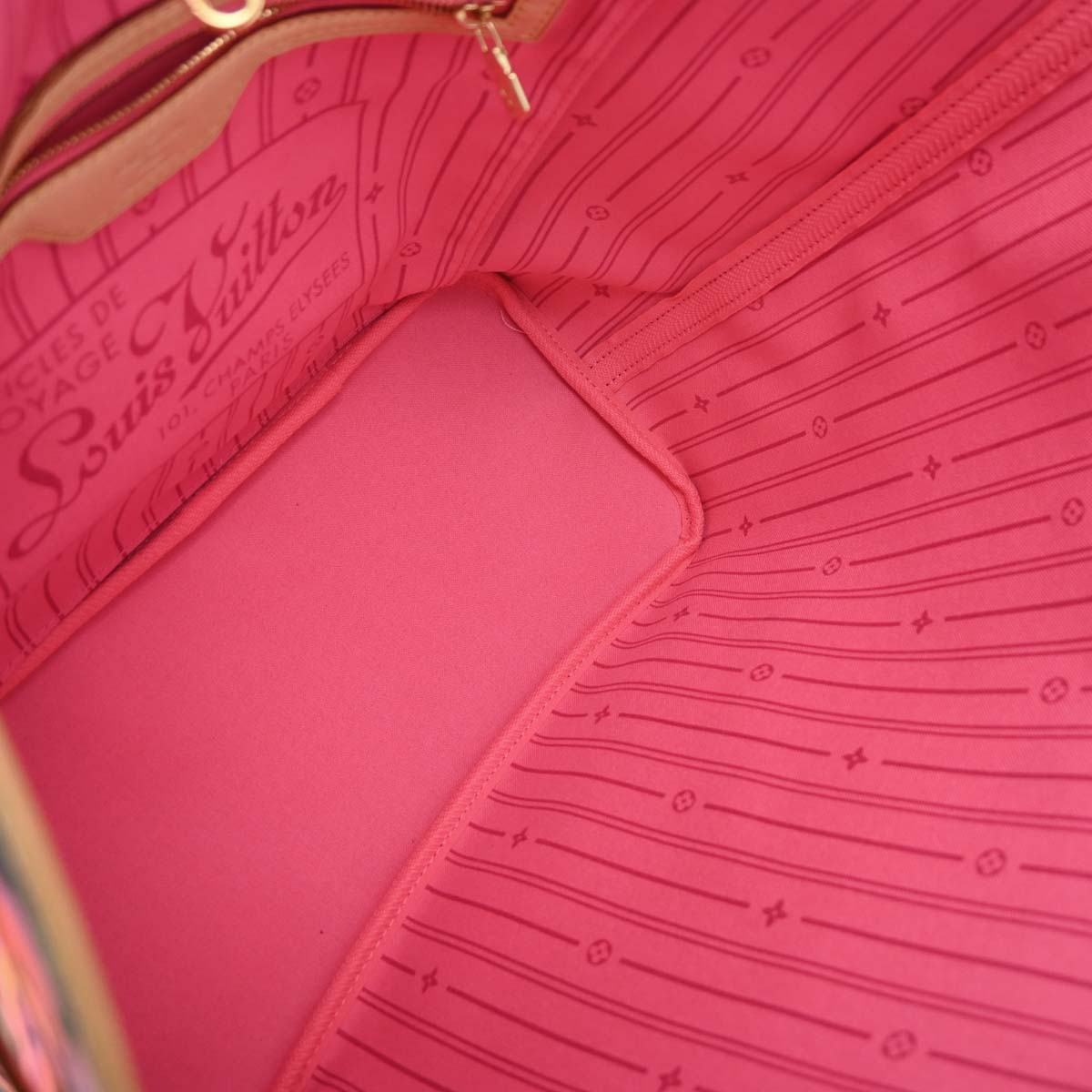 Louis Vuitton 2009 Monogram Rose Neverfull MM Shoulder Tote Bag M48613