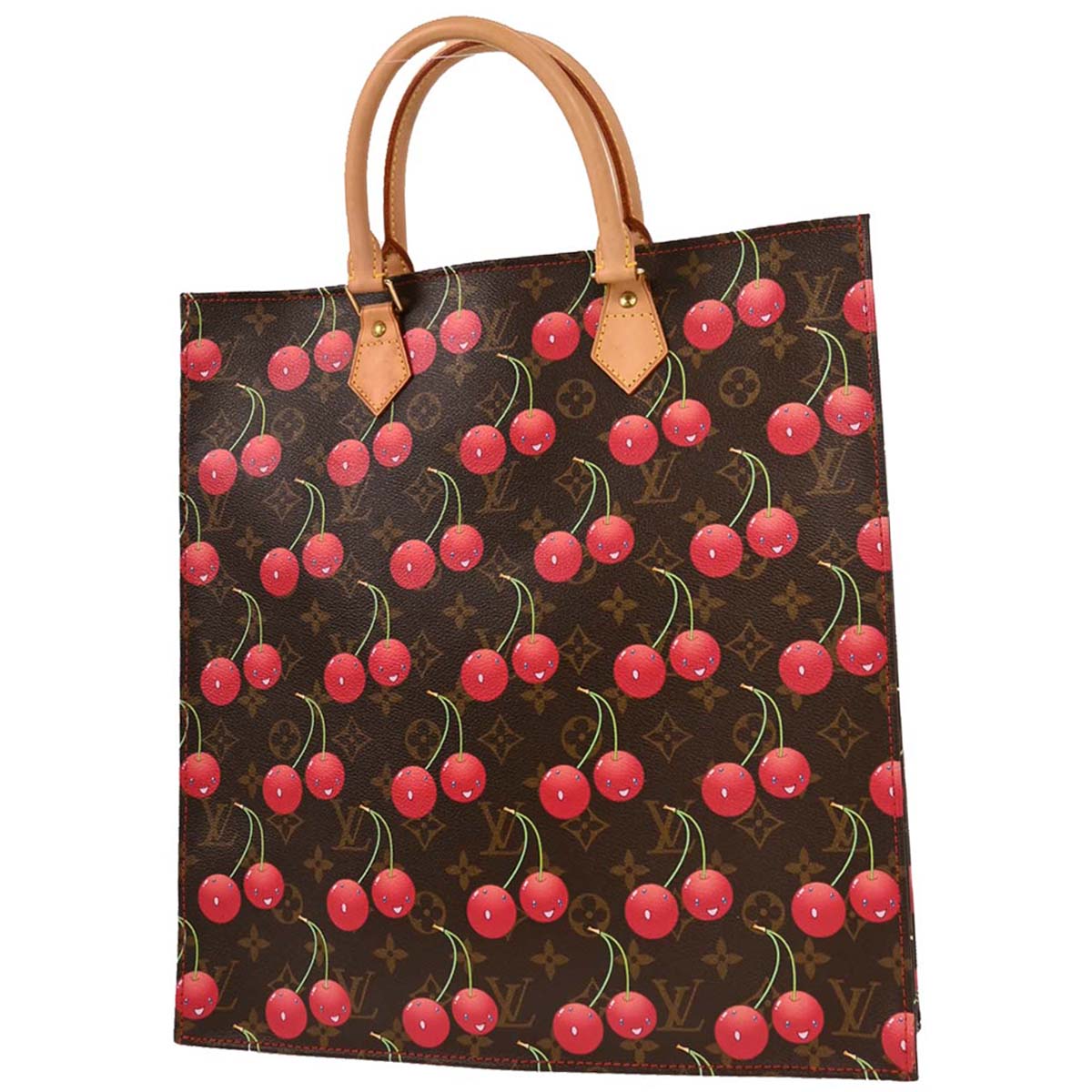 Louis Vuitton Monogram Cherry Sac Plat Tote Handbag M95010