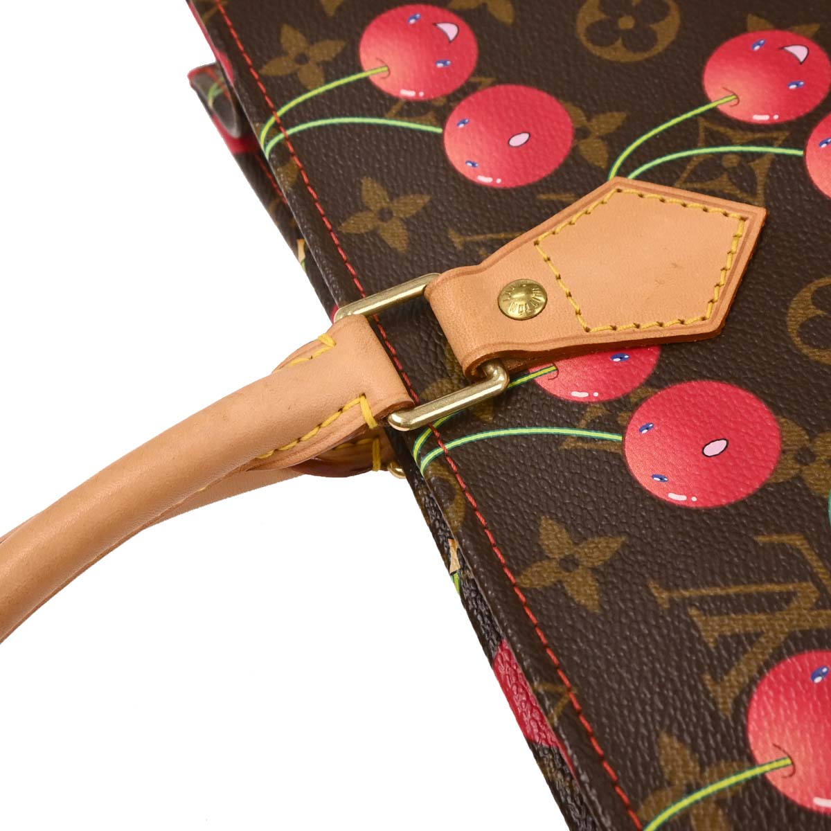 Louis Vuitton Monogram Cherry Sac Plat Tote Handbag M95010