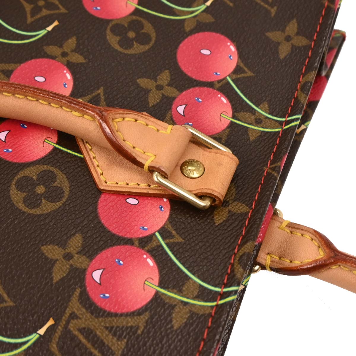 Louis Vuitton Monogram Cherry Sac Plat Tote Handbag M95010