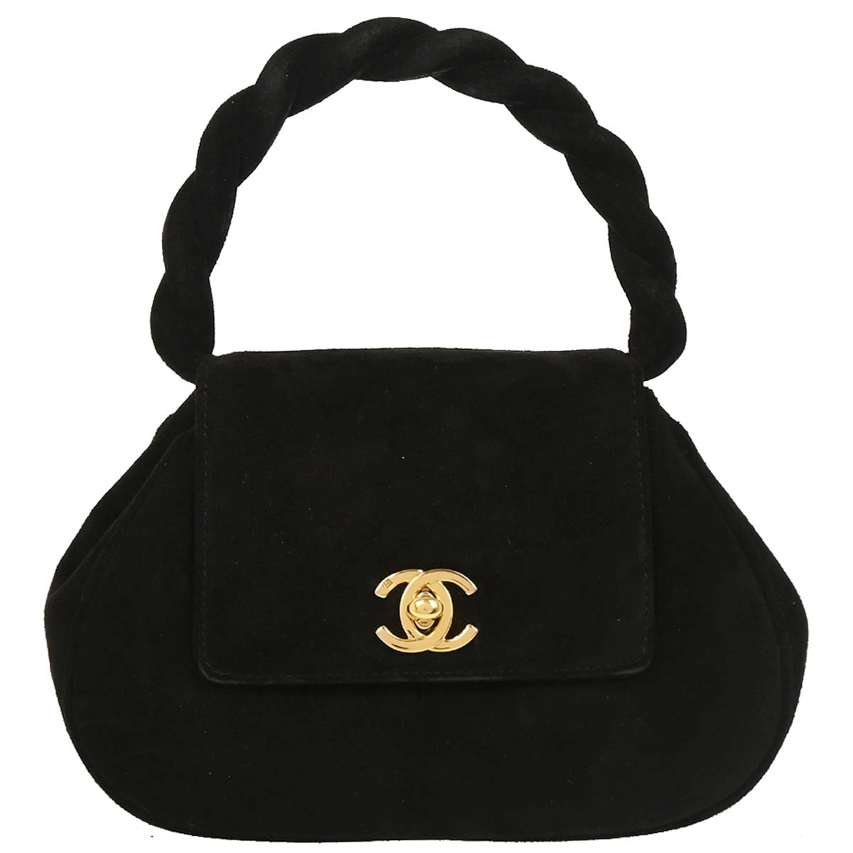 Chanel 1996-1997 Black Suede Handbag