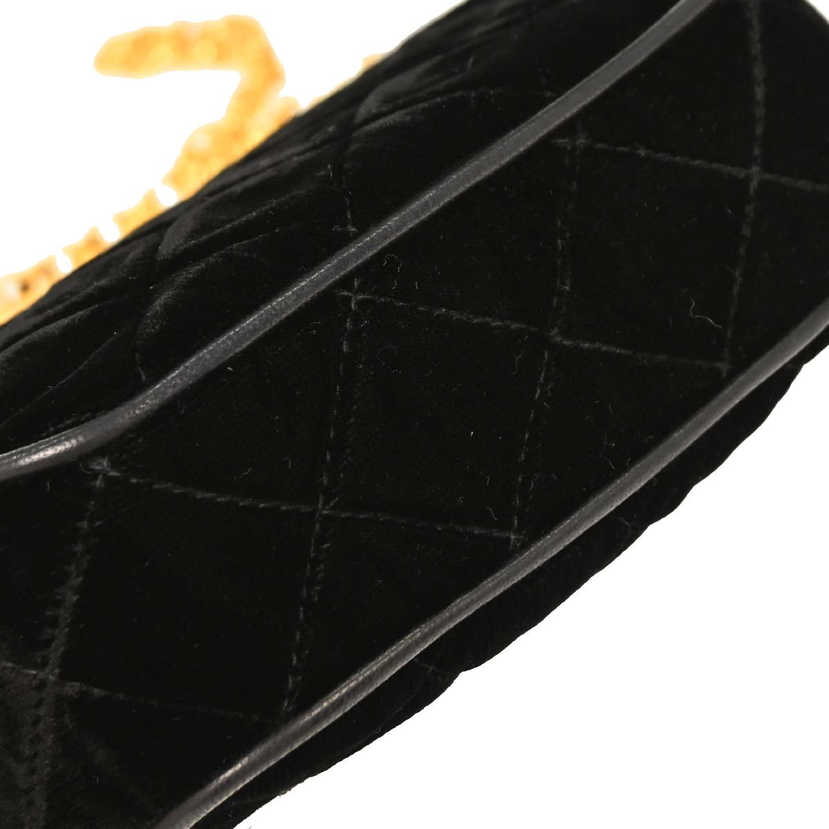 Chanel 1991-1994 Black Velvet Shoulder Bag