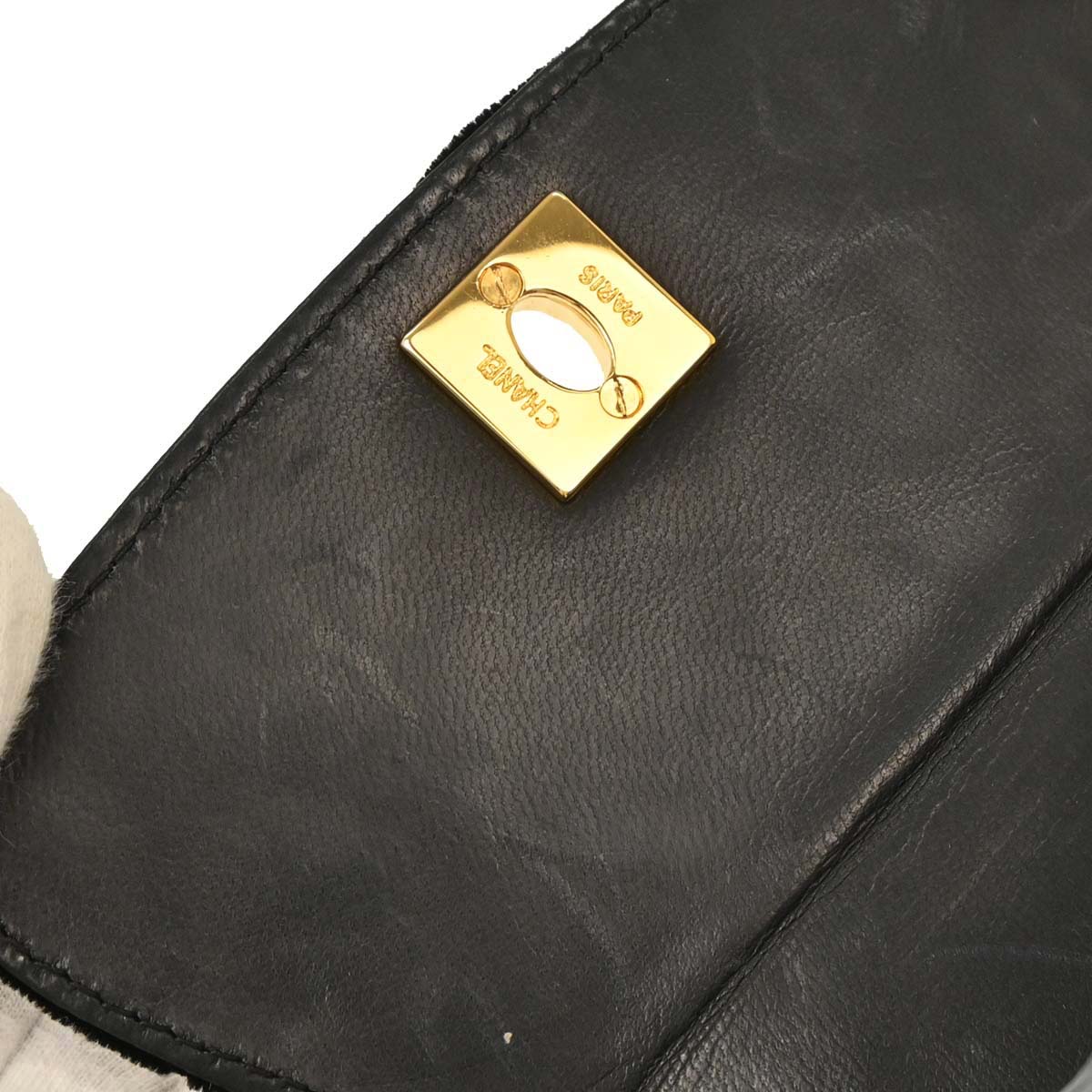 Chanel 1991-1994 Black Velvet Shoulder Bag