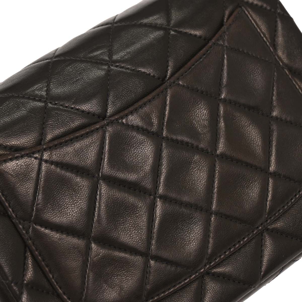 Chanel 1996-1997 Black Lambskin Mini Classic Square Flap Shoulder Bag