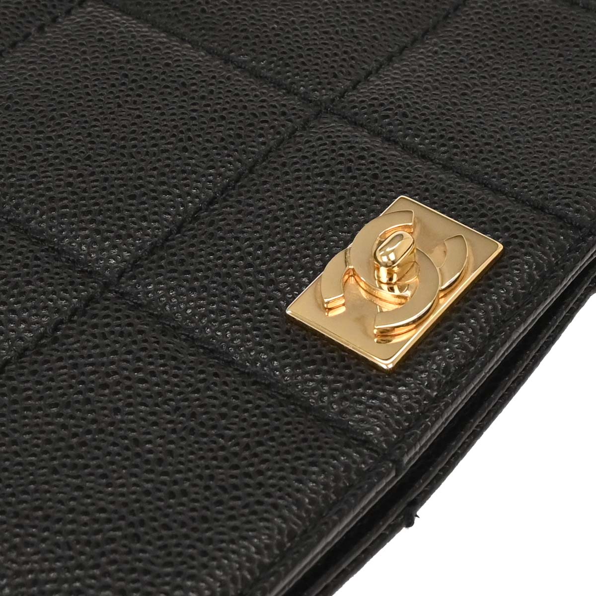 Chanel 2002-2003 Black Caviar Choco Bar Tote Handbag