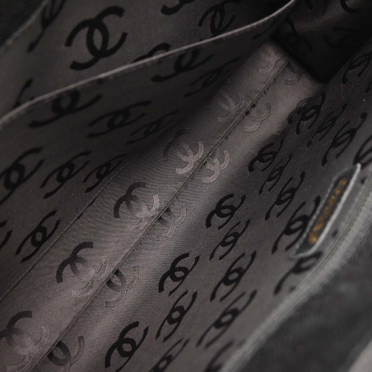 Chanel 2002-2003 Black Caviar Choco Bar Tote Handbag