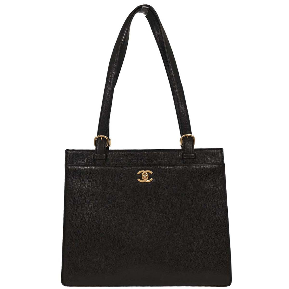 Chanel 1997-1999 Black Caviar Tote Handbag