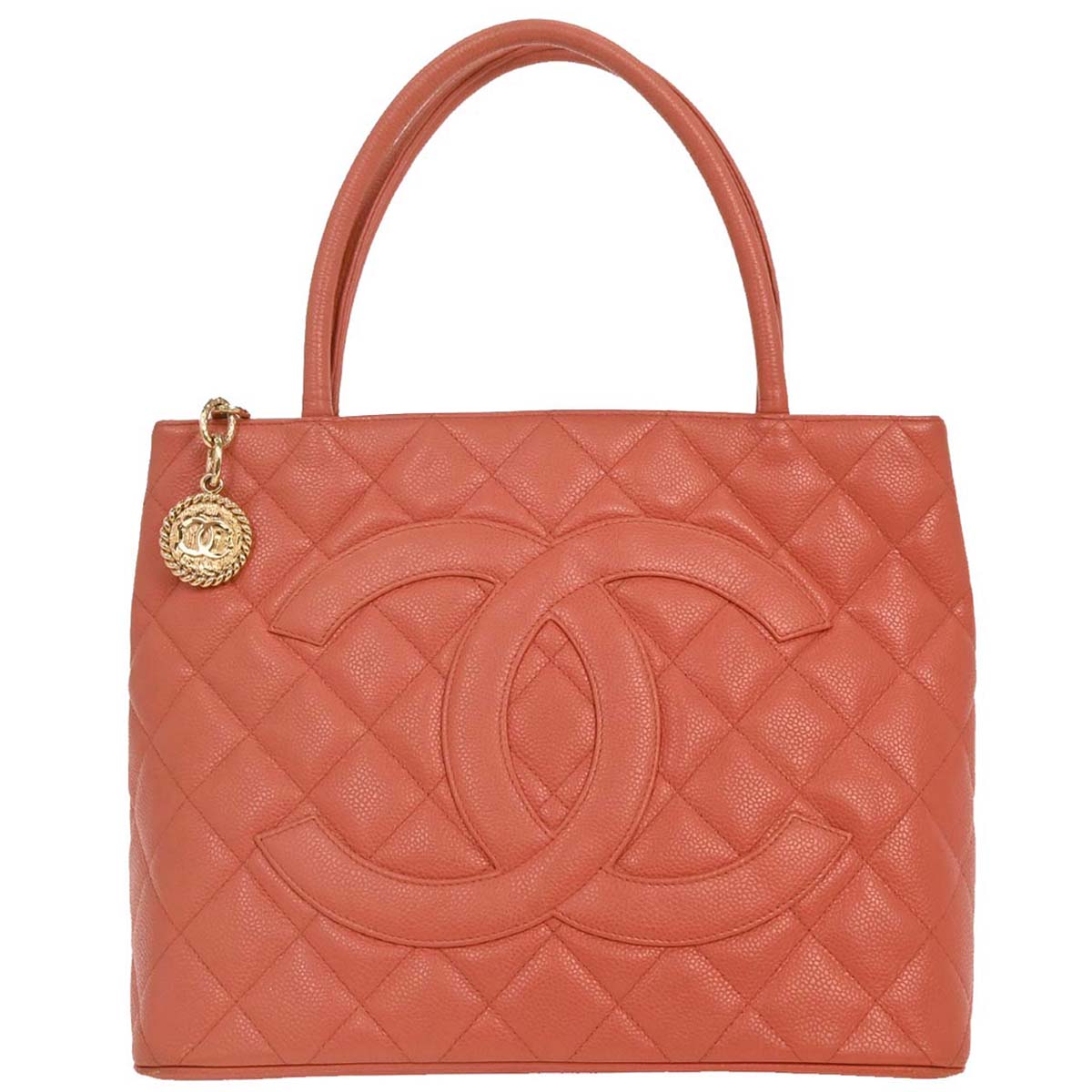 Chanel 2003-2004 Pink Caviar Medallion Tote Handbag