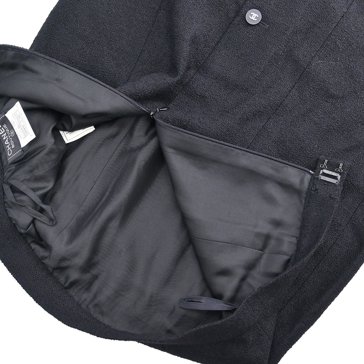 Chanel Setup Suit Jacket Skirt Black #40