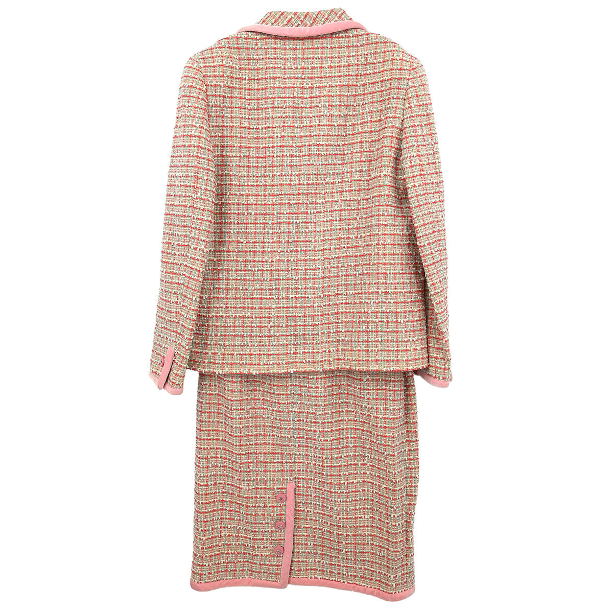 Chanel Setup Suit Jacket Skirt Pink #40