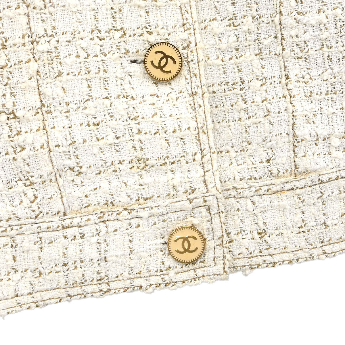 Chanel Single Breasted Jacket White #42