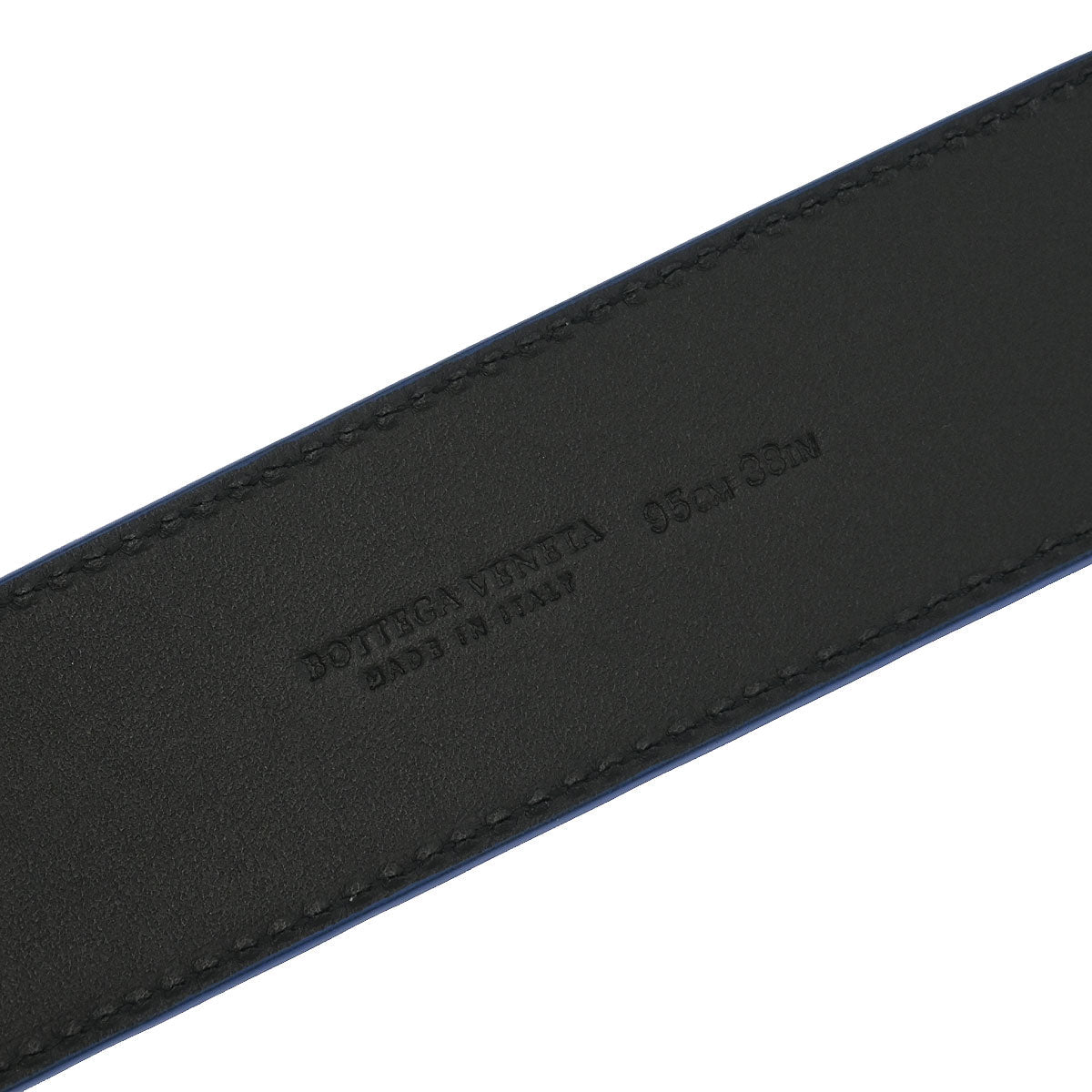 Bottega Veneta Blue Leather intrecciato Belt #38IN Small Good