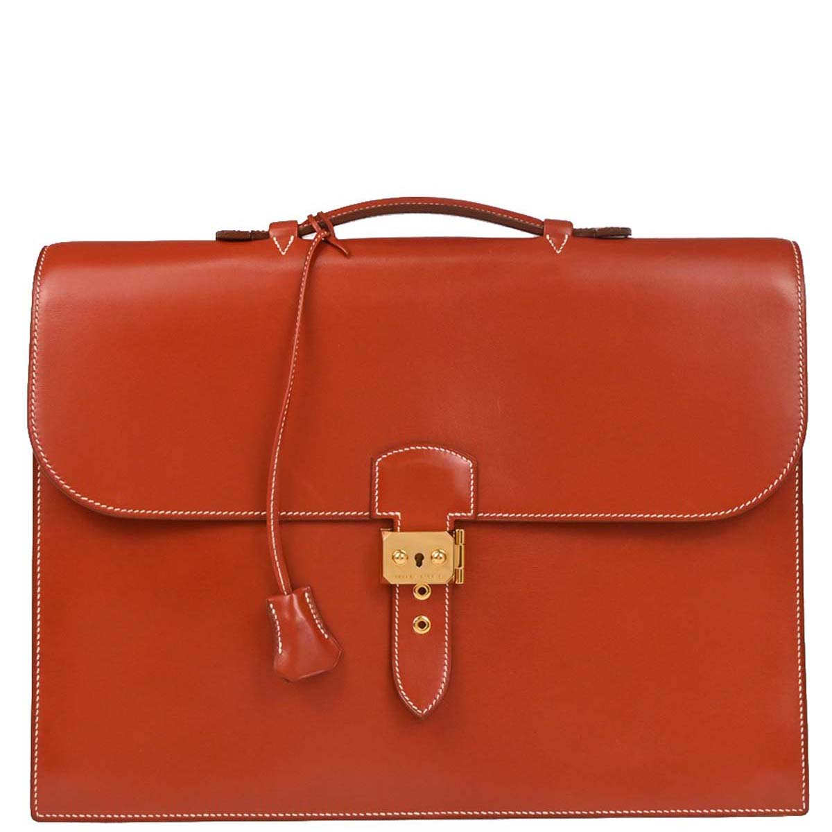 Hermes Brique Box Calf Sac a Depeches 38 Briefcase