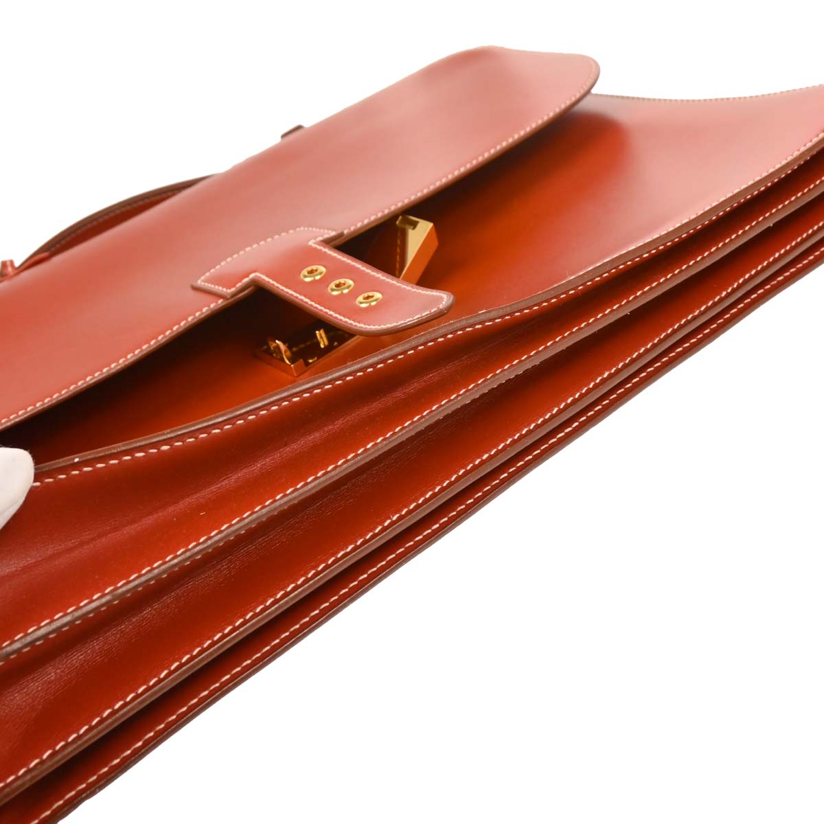 Hermes Brique Box Calf Sac a Depeches 38 Briefcase