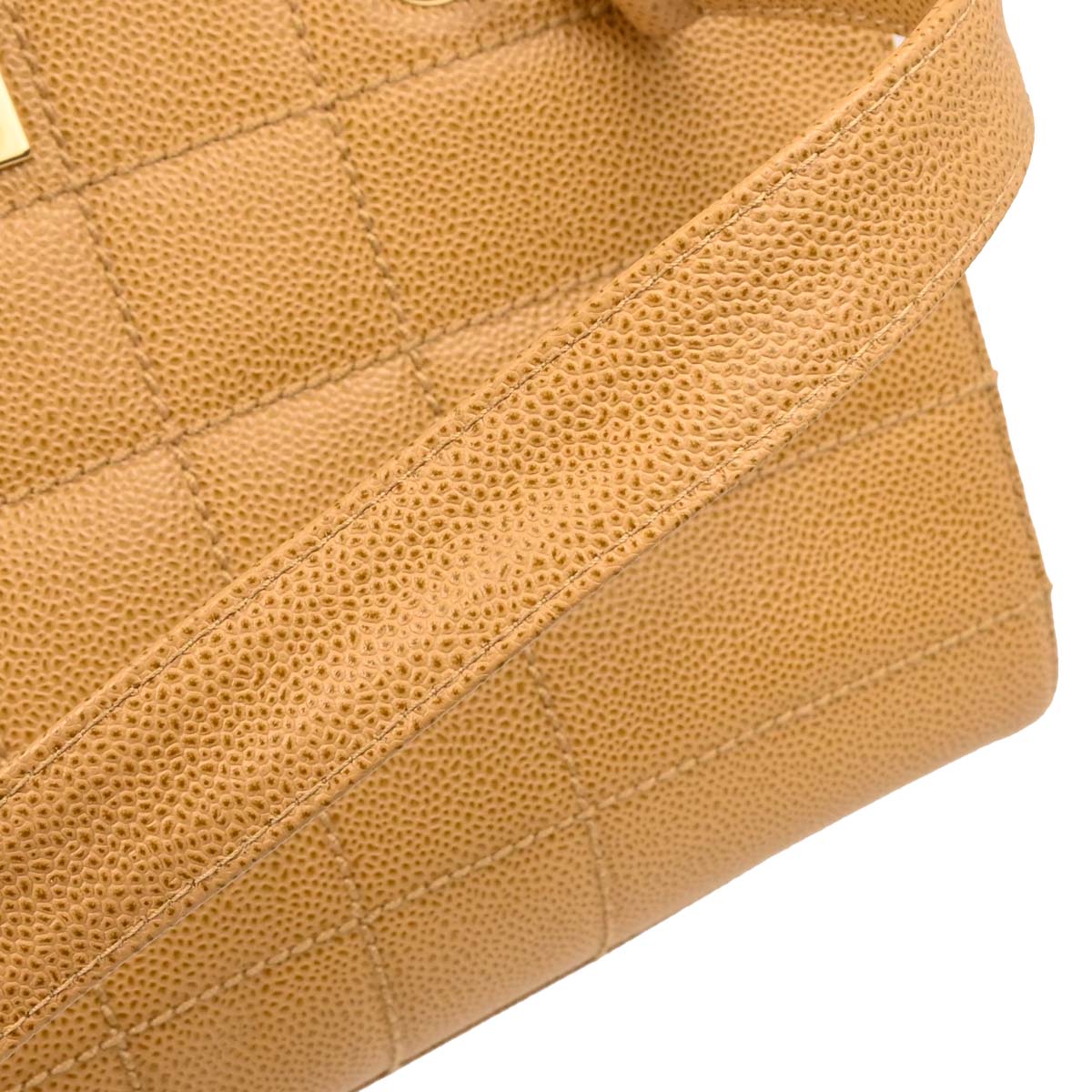 Chanel Beige Caviar Choco Bar Tote Handbag