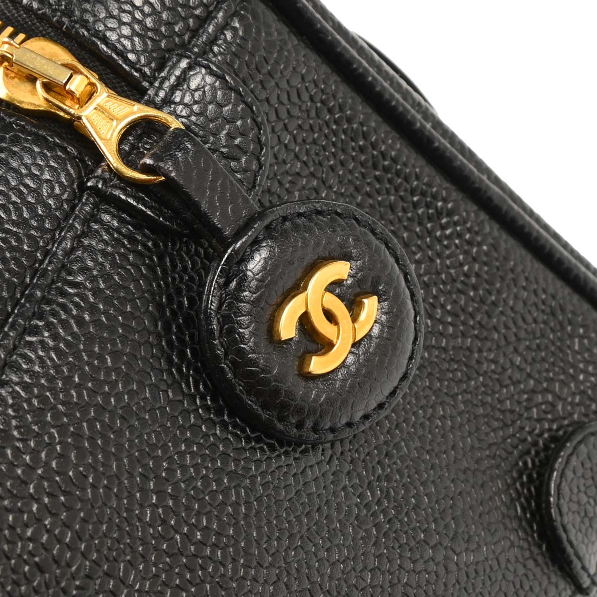 Chanel Black Caviar Timeless Vanity Handbag