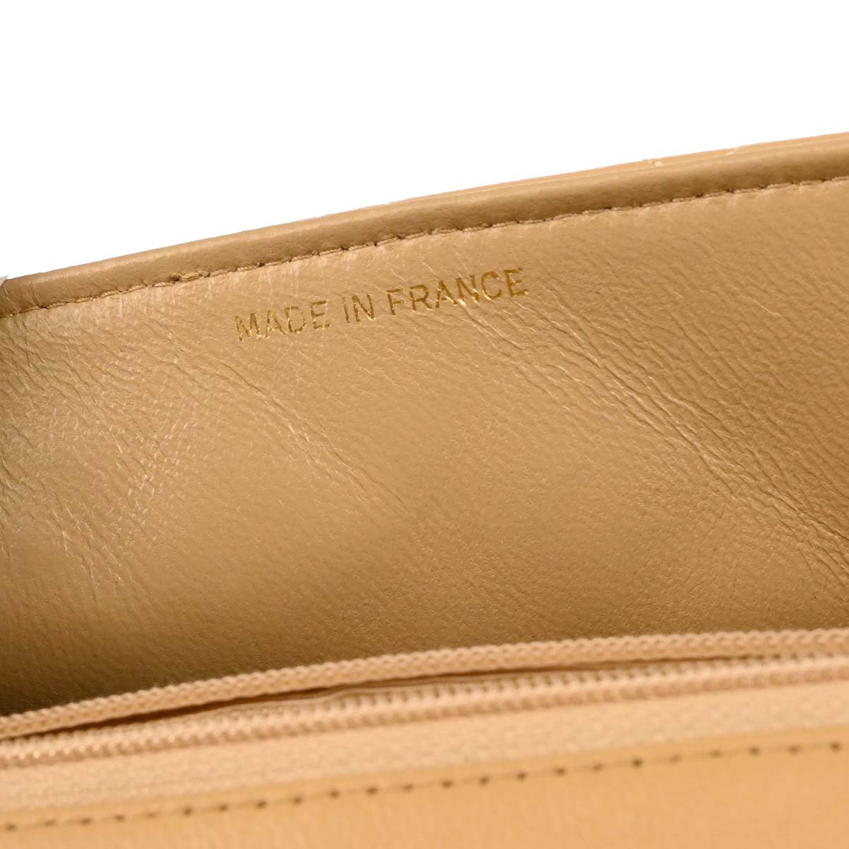 Chanel Beige Lambskin Classic Square Flap Shoulder Bag