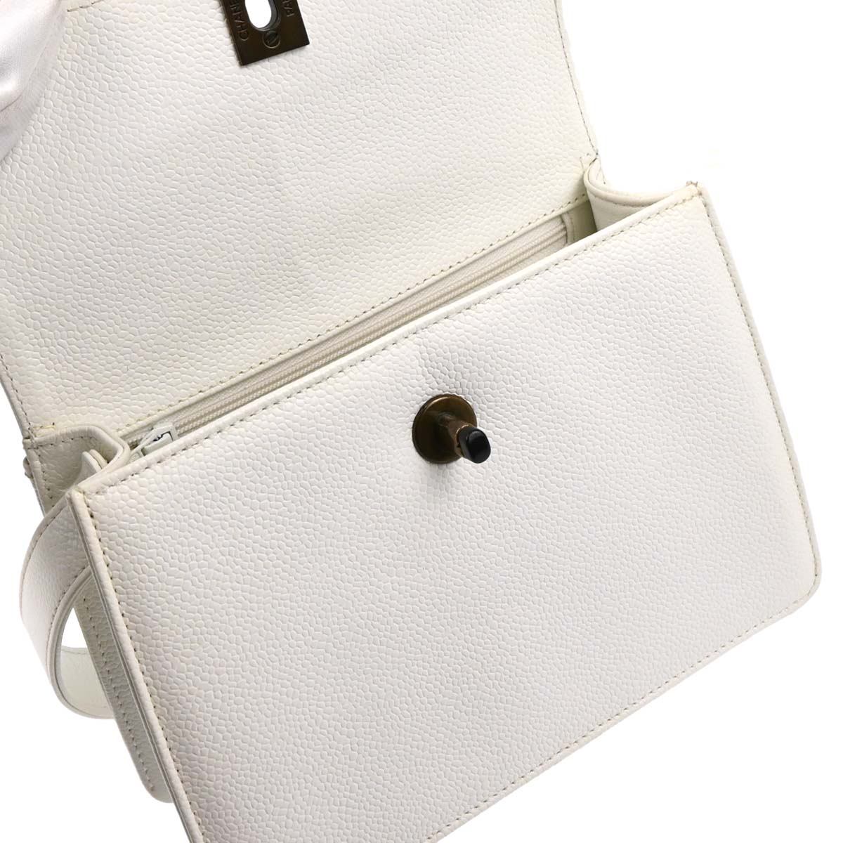 Chanel White Caviar Handbag
