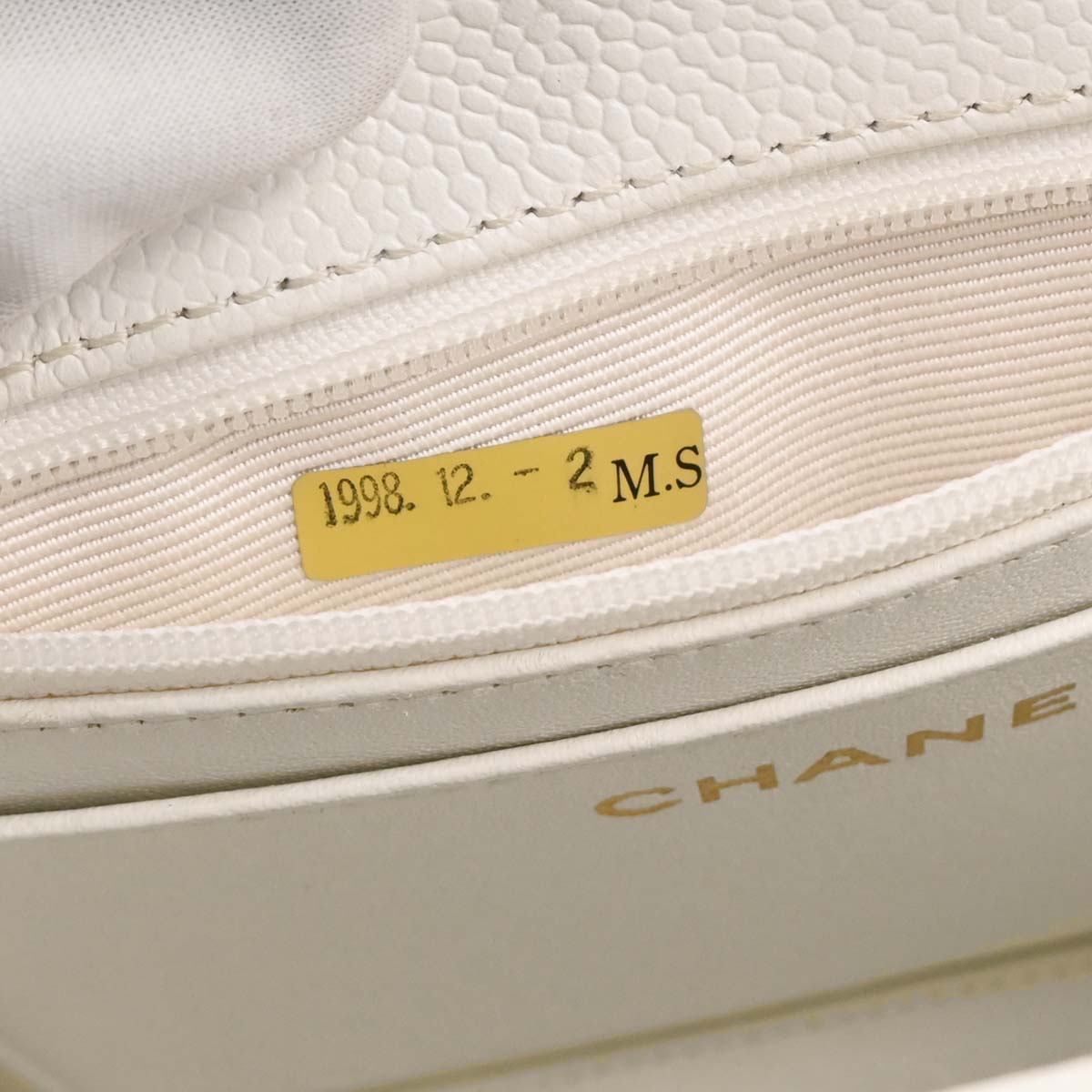 Chanel White Caviar Handbag