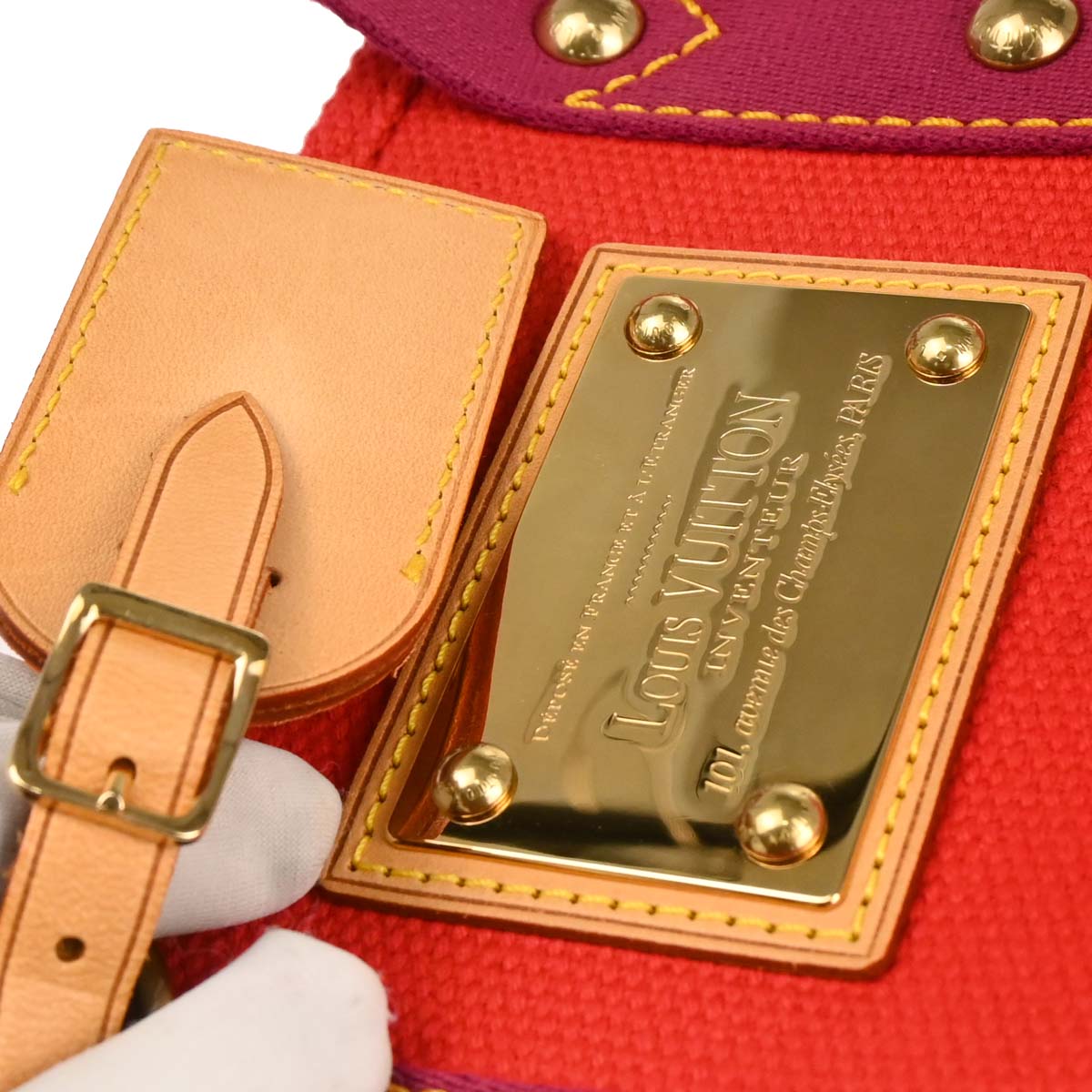 Louis Vuitton Red Purple Antigua Cabas PM Tote Bag M40037