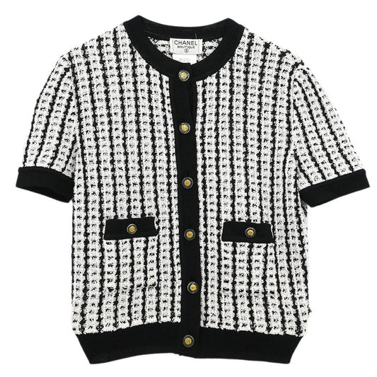 Chanel Short Sleeve Cardigan White #42
