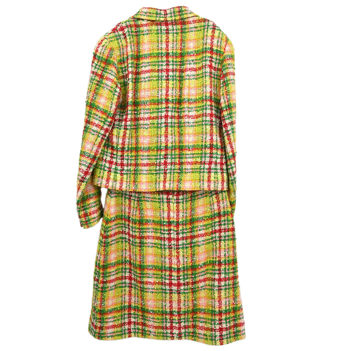 Chanel Setup Suit Jacket Skirt Green #38