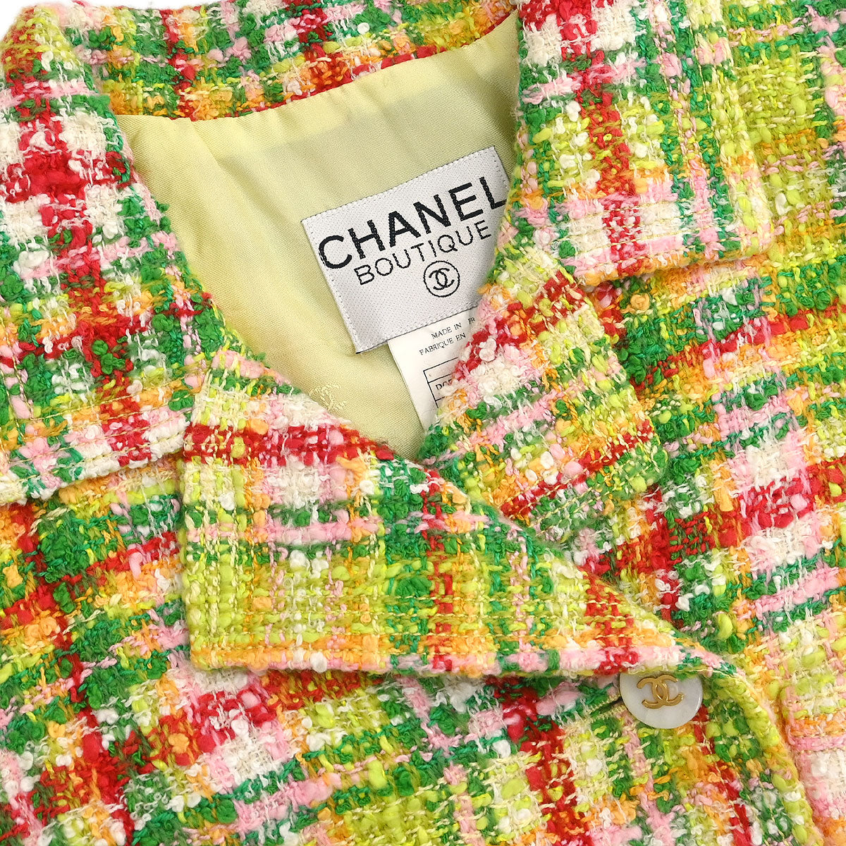 Chanel Setup Suit Jacket Skirt Green #38