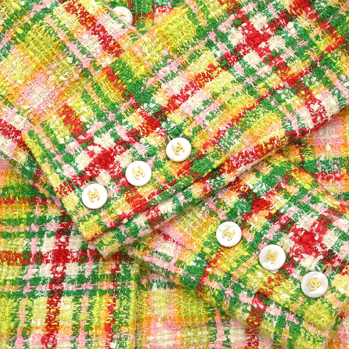 Chanel Setup Suit Jacket Skirt Green #38