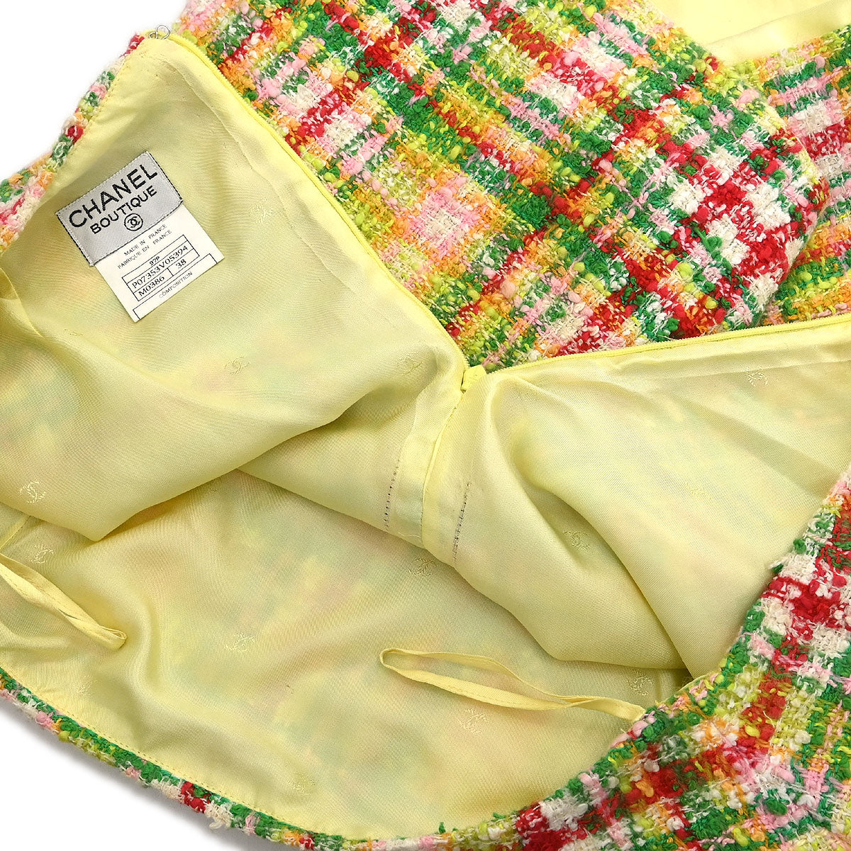 Chanel Setup Suit Jacket Skirt Green #38