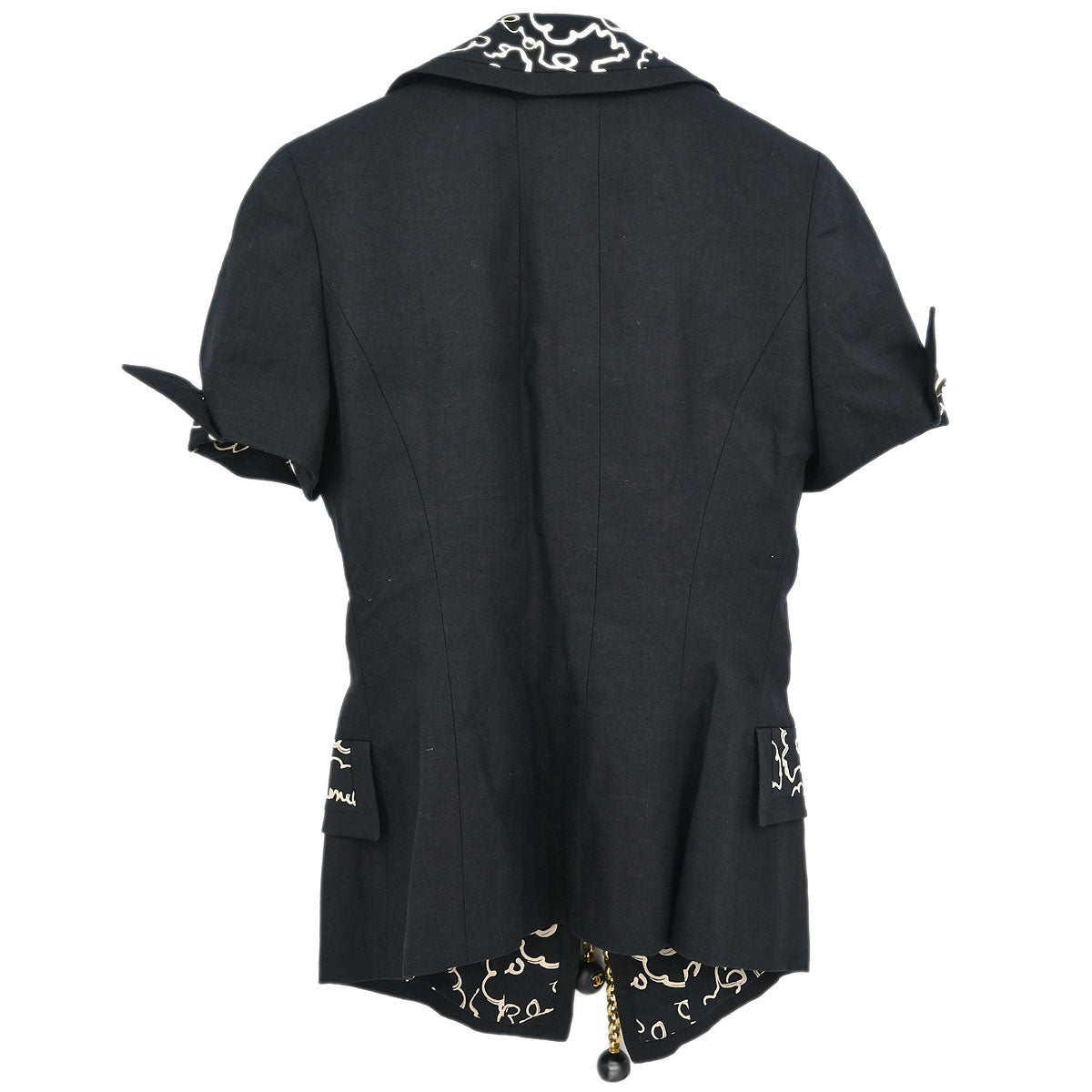 Chanel Single Breasted Jacket Black #38