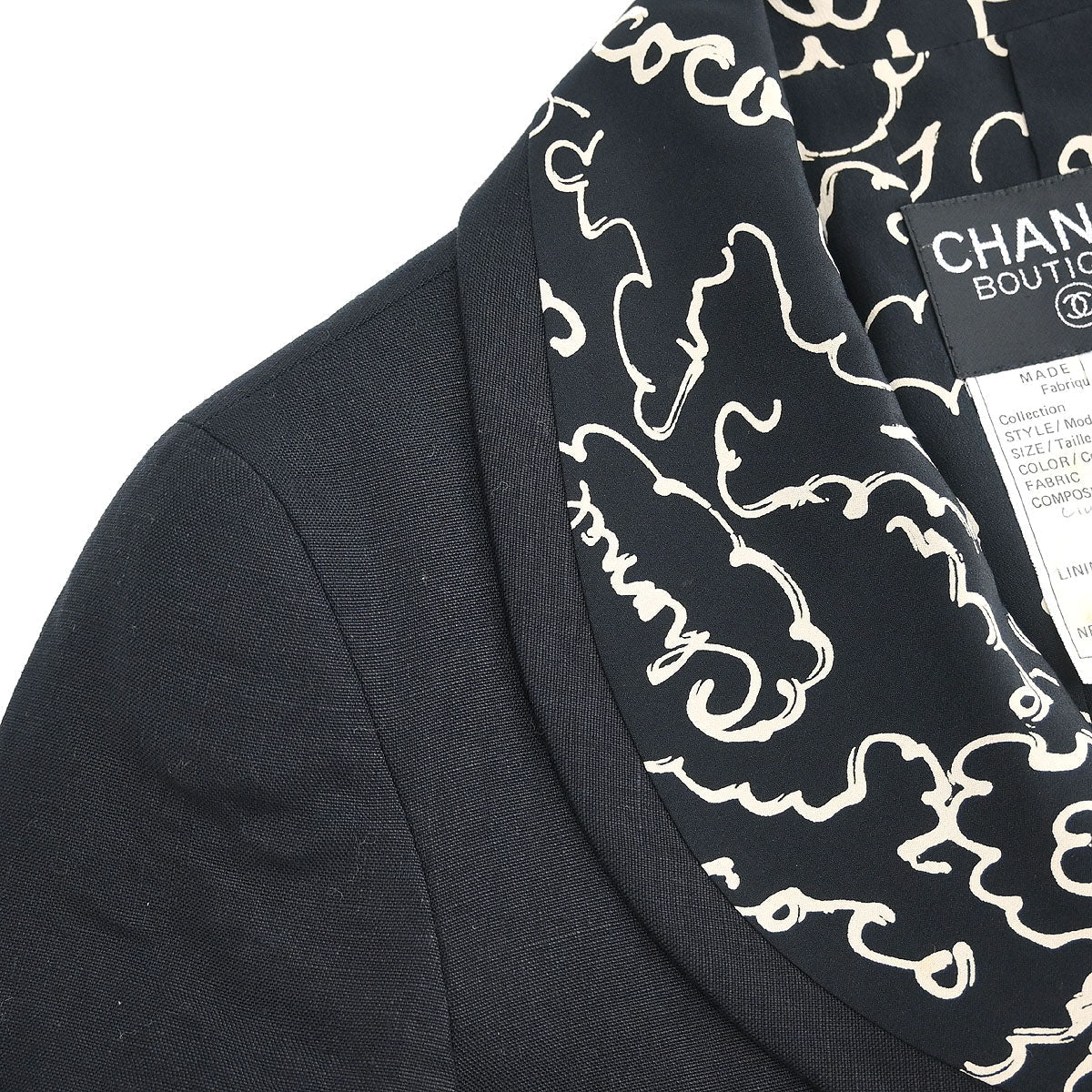 Chanel Single Breasted Jacket Black #38
