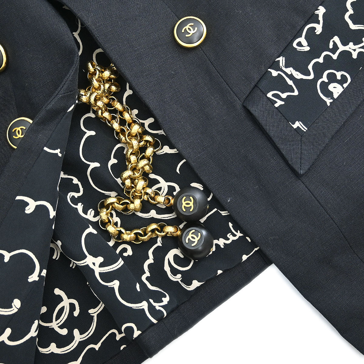 Chanel Single Breasted Jacket Black #38