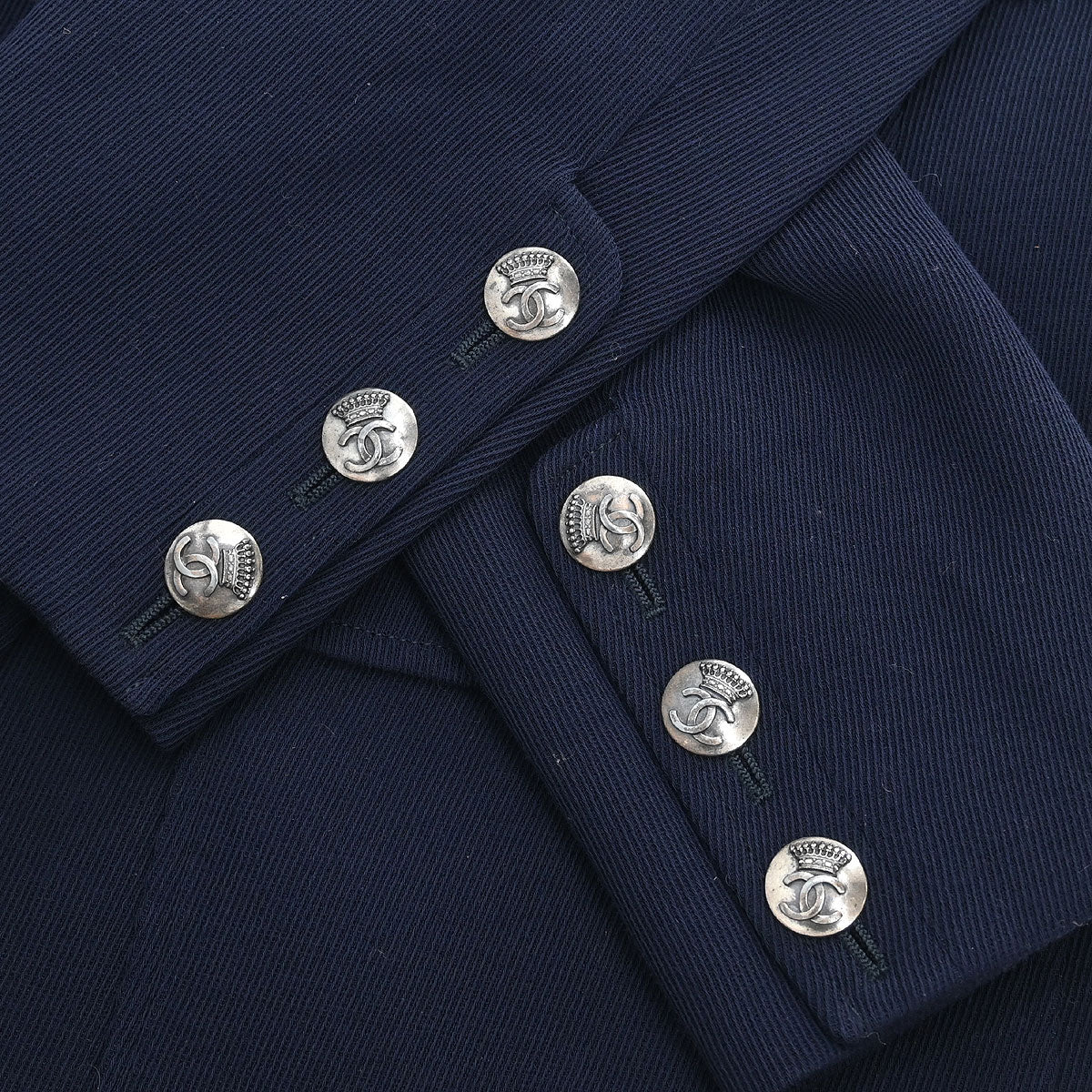 Chanel Double Breasted Jacket Navy #42