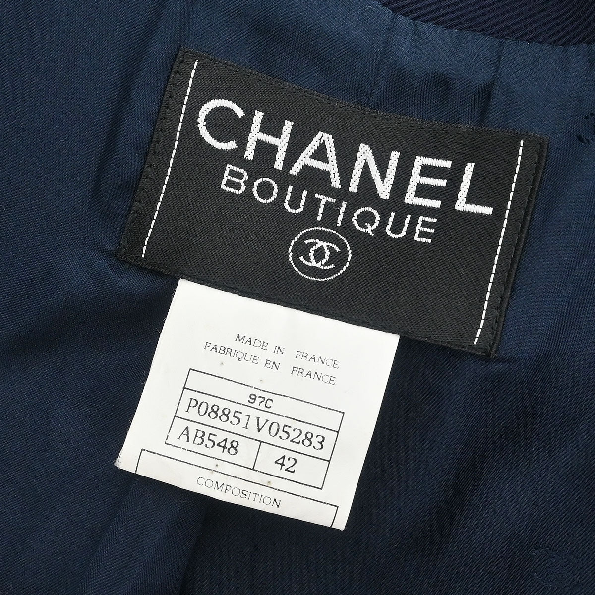 Chanel Double Breasted Jacket Navy #42