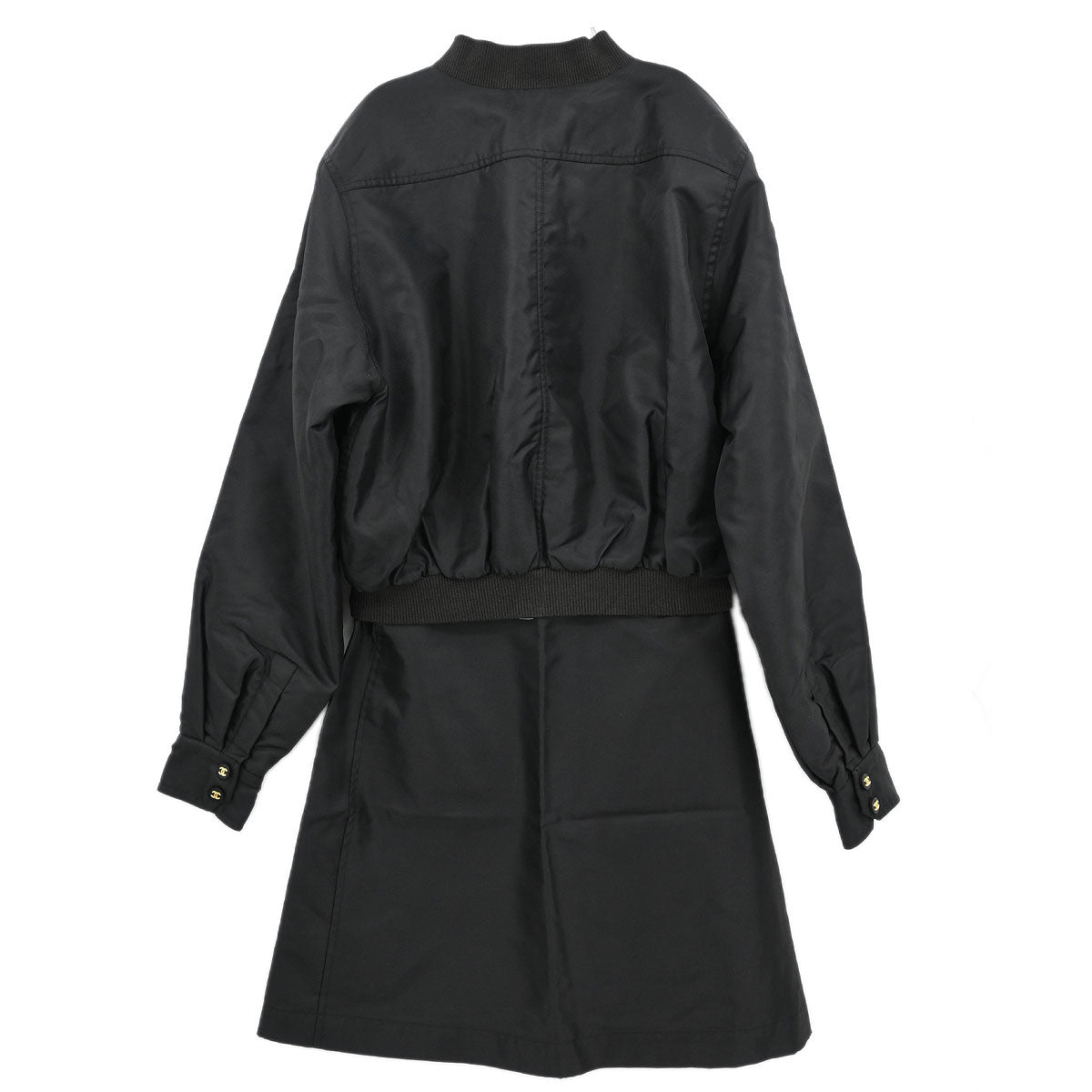 Chanel Setup Suit Jacket Skirt Black #38