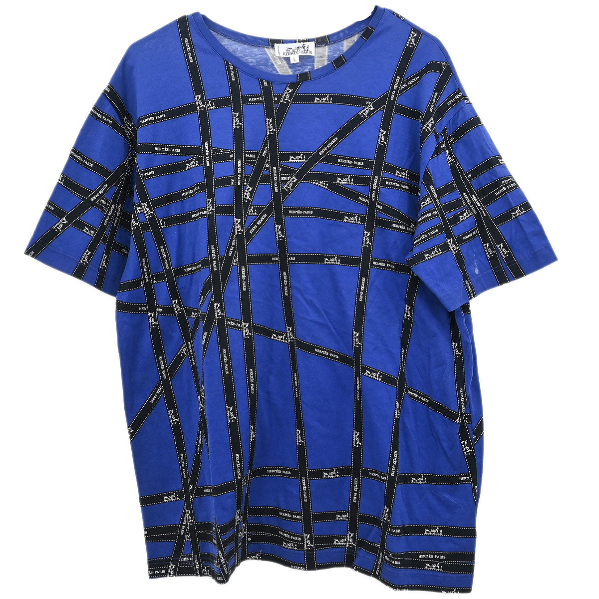 Hermes Short Sleeve T-shirt Top Blue #L