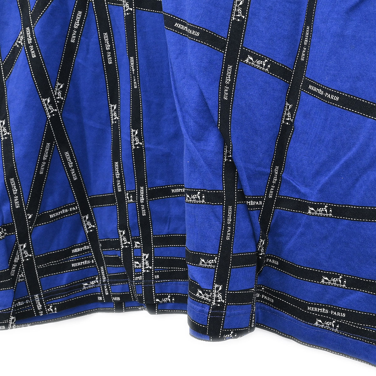 Hermes Short Sleeve T-shirt Top Blue #L